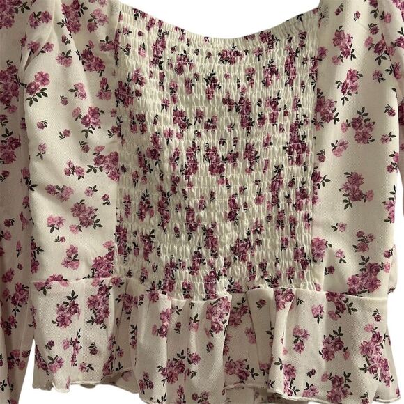 Kirious Women's Floral Smocked Long Sleeve Blouse Size M Multicolor - Picture 11 of 12